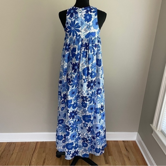 Dissh Linen Lori Bloom Maxi Dress size US 2 Blue Floral - Picture 5 of 10